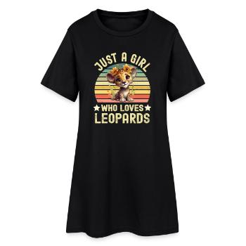 Leopard - Women’s T-Shirt Dress - black - Front