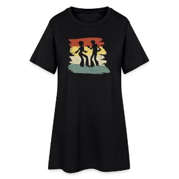 Regenbogen Tanzsilhouette - Frauen T-Shirt-Kleid - Schwarz - Vorne