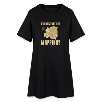 Conception cartographique - Robe T-shirt Femme - noir - Devant