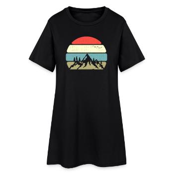 Mountain panorama at sunset - Women’s T-Shirt Dress - black - Front