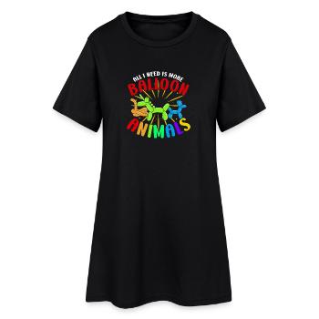 Ballon Twisting Design - Frauen T-Shirt-Kleid - Schwarz - Vorne