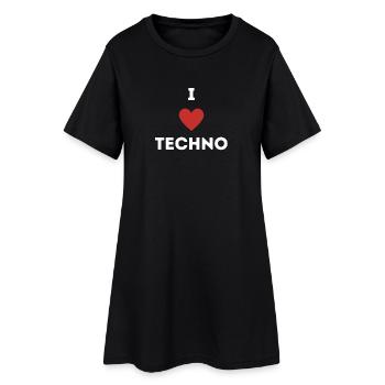 J’AIME LA TECHNO - J’AIME LA TECHNO RAVEWEAR - Robe T-shirt Femme - noir - Devant