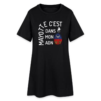 T SHIRT MAYOTTE C'EST DANS MON ADN - Robe T-shirt Femme - noir - Devant