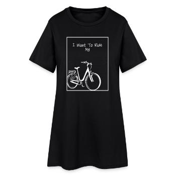 Silhouette de vélo sur fond noir - Robe T-shirt Femme - noir - Devant
