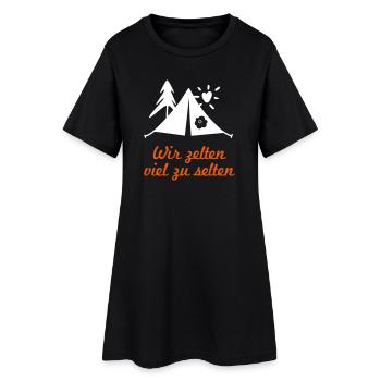 Camping cool dictons drôles vacances en camping été - Robe T-shirt Femme - noir - Devant