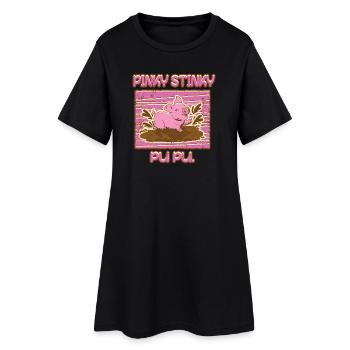 Drôle de cochon - Robe T-shirt Femme - noir - Devant