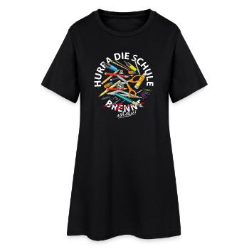 Hurra die Schule ist aus - Frauen T-Shirt-Kleid - Schwarz - Vorne