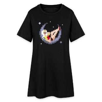 Pixel Pinup : Fille sur la Lune - Robe T-shirt Femme - noir - Devant