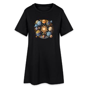 Système Solaire - Robe T-shirt Femme - noir - Devant