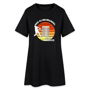 Klimawandel Klimakleber spart Energie - Frauen T-Shirt-Kleid - Schwarz - Vorne