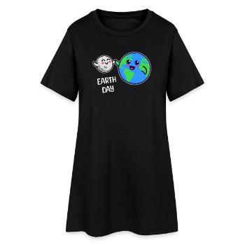 Mother Earth Environment Eco-Friendly Statement - Women’s T-Shirt Dress - black - Front