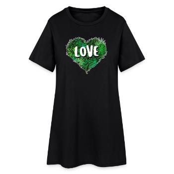 Cœur Terre Mère Nature Dire Conservation de la Nature Environnement - Robe T-shirt Femme - noir - Devant