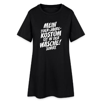 70er Jahre Kostüm Ist In Der Wäsche 70s Party 70er - Frauen T-Shirt-Kleid - Schwarz - Vorne