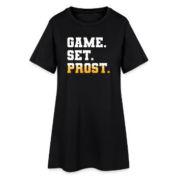 Game Set Match Prost Tennis Paddle Bier - Frauen T-Shirt-Kleid - Schwarz - Vorne
