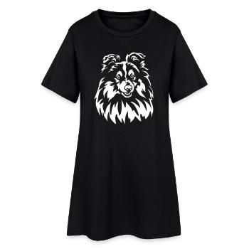 Sheltie Head "Black Edition" - Women’s T-Shirt Dress - black - Front