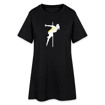 Pole Fitness Gelb Bikini Silhouette - Frauen T-Shirt-Kleid - Schwarz - Vorne