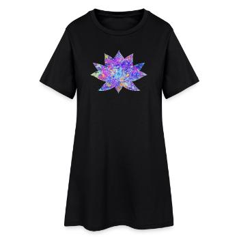 Galaxy Lotus Flower Yoga Art - Robe T-shirt Femme - noir - Devant