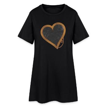 Ardoise noire en forme de cœur pour la rentrée scolaire - Robe T-shirt Femme - noir - Devant