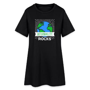 Développement durable Déclaration environnementale Conservation de la nature Terre - Robe T-shirt Femme - noir - Devant