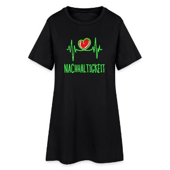 Nachhaltigkeit Erde Statement Naturschutz Umwelt - Frauen T-Shirt-Kleid - Schwarz - Vorne