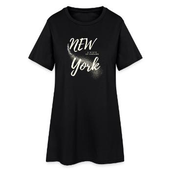 Motivierende New York Skyline Schriftart - Frauen T-Shirt-Kleid - Schwarz - Vorne
