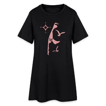 Sylt Design en rose - Robe T-shirt Femme - noir - Devant