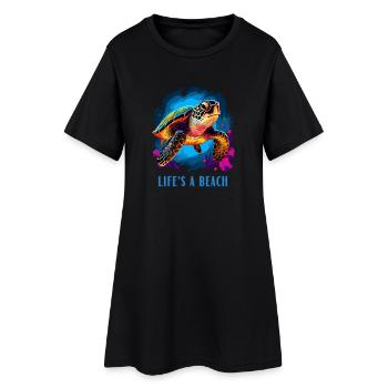 Life's a beach - Robe T-shirt Femme - noir - Devant
