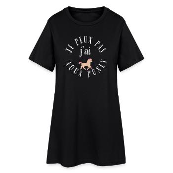 je peux pas j'ai aqua poney - Robe T-shirt Femme - noir - Devant