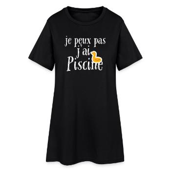 je peux pas j'ai piscine - Robe T-shirt Femme - noir - Devant