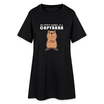 Capybara Wasserschwein Capybaras - Robe T-shirt Femme - noir - Devant