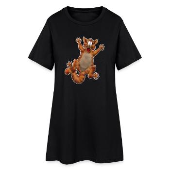 Chat fou - Robe T-shirt Femme - noir - Devant