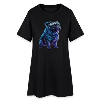 Carlin néon futuriste - Robe T-shirt Femme - noir - Devant