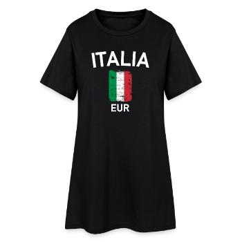 Italienische Flagge - Frauen T-Shirt-Kleid - Schwarz - Vorne