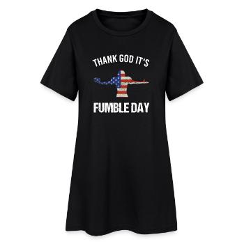 Thank God it's Fumble Day - Frauen T-Shirt-Kleid - Schwarz - Vorne