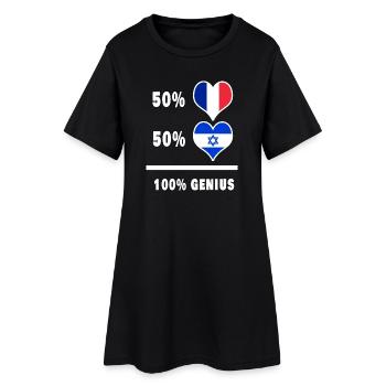 Israël et la France 100% génial Drapeaux Design - Robe T-shirt Femme - noir - Devant