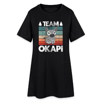 Okapi das Juwel des Dschungels - Frauen T-Shirt-Kleid - Schwarz - Vorne