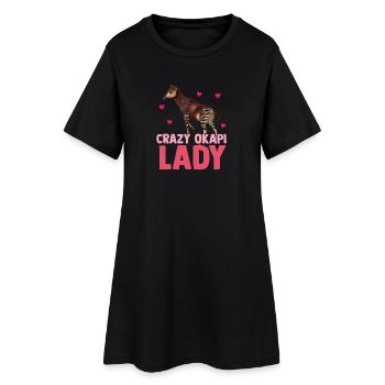 Im Herzen des Waldes Okapi - Frauen T-Shirt-Kleid - Schwarz - Vorne