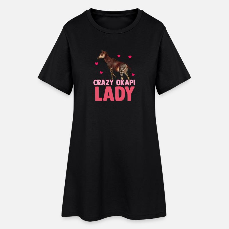 Im Herzen des Waldes Okapi - Frauen T-Shirt-Kleid - Schwarz
