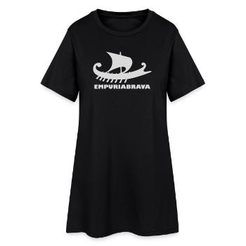 Ship Empuriabrava/ Font light grey - Women’s T-Shirt Dress - black - Front
