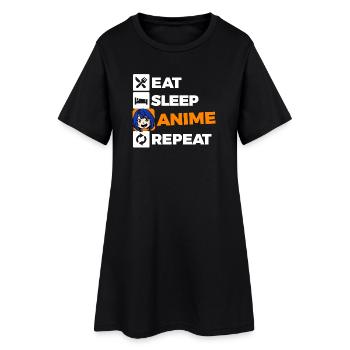 Comic Manga Anime Statement Animation Far East - Women’s T-Shirt Dress - black - Front