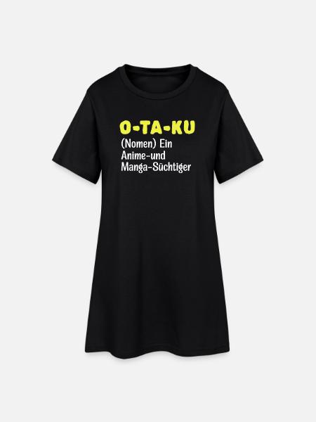 Manga Statement Anime Otaku Mangastyle Trickfilm - Frauen T-Shirt-Kleid - Schwarz
