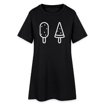 Minimalist Popsicles Duo Illustration - Women’s T-Shirt Dress - black - Front
