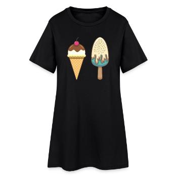 glace - Robe T-shirt Femme - noir - Devant