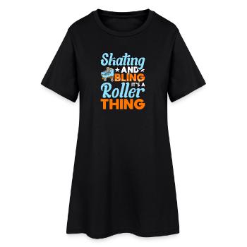 Roller Skate Design - Women’s T-Shirt Dress - black - Front
