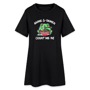 Anime Ramen Japon Déclaration Bande dessinée - Robe T-shirt Femme - noir - Devant
