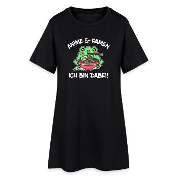 Japan Statement Anime Manga Ramen Zeichentrick - Frauen T-Shirt-Kleid - Schwarz - Vorne