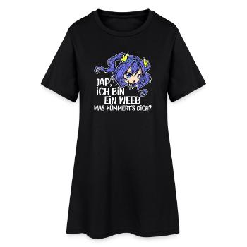 Anime Statement Mädchen Manga Zeichentrick Comic - Frauen T-Shirt-Kleid - Schwarz - Vorne