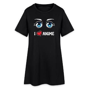 Manga Herz Ich Liebe Anime Statement Japan Comic - Frauen T-Shirt-Kleid - Schwarz - Vorne