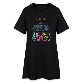 c est ta tournée ! Design humour apéro - Robe T-shirt Femme - noir - Devant