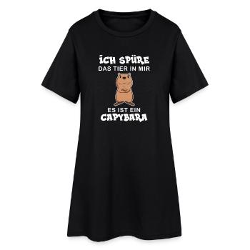 Capybara Wasserschwein Capybaras - Frauen T-Shirt-Kleid - Schwarz - Vorne